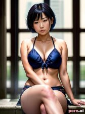 Keiko Shimizu, as a thirty year old woman, skinny, bomber, western, ahegao, japanese, highlighted hair, short hair, ((sitting)), shower, ((viewed from a distance))
