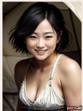Sae Shimizu, as a twenty-three year old woman, short, kilt, ((highly-detailed)), ((laughing)), japanese, white hair, short hair, ((standing)), in a tent, close-up view
