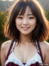 Soojin Lee, as a twenty-three year old woman, short, chemise, victorian, ((laughing)), korean, blonde hair, ((straight hair)), ((spread open legs)), desert, close-up view
